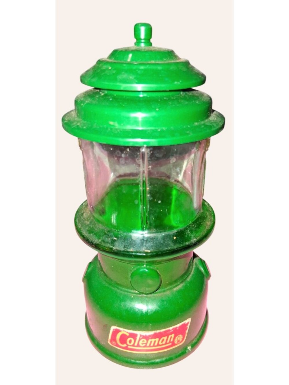 Vintage Avon Coleman Lantern Figural Glass Bottle Green 1970s Farmhouse Decor